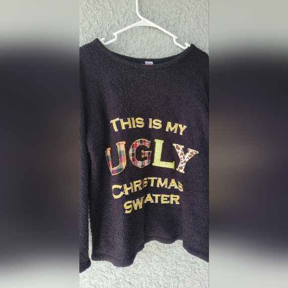 None Sweaters - THIS IS MY UGLY CHRISTMAS SWEATER knit crewneck long sleeve pullover black XL